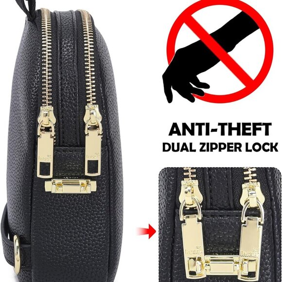 RFID Blocking Small Sling Bag - Elegant Leather Crossbody Travel Purse for Women - Picture 2 of 6